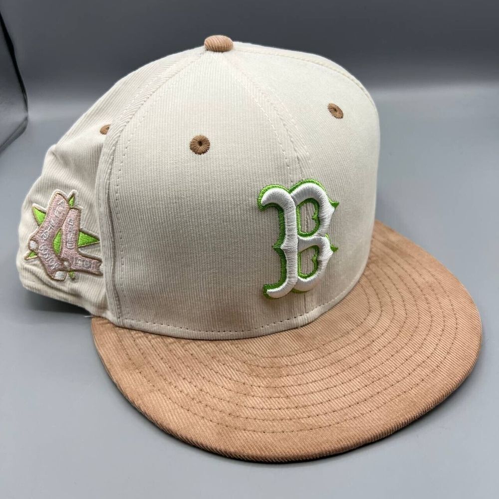Boston Red‎ Sox Hat Men 7 1/2 Brown 59Fifty New Era Fitted Cap New